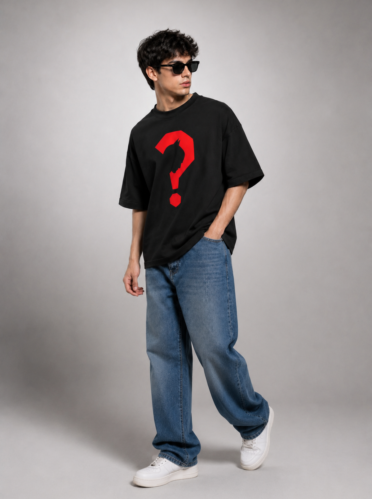 Batman Red Question Mark Oversized T-Shirt