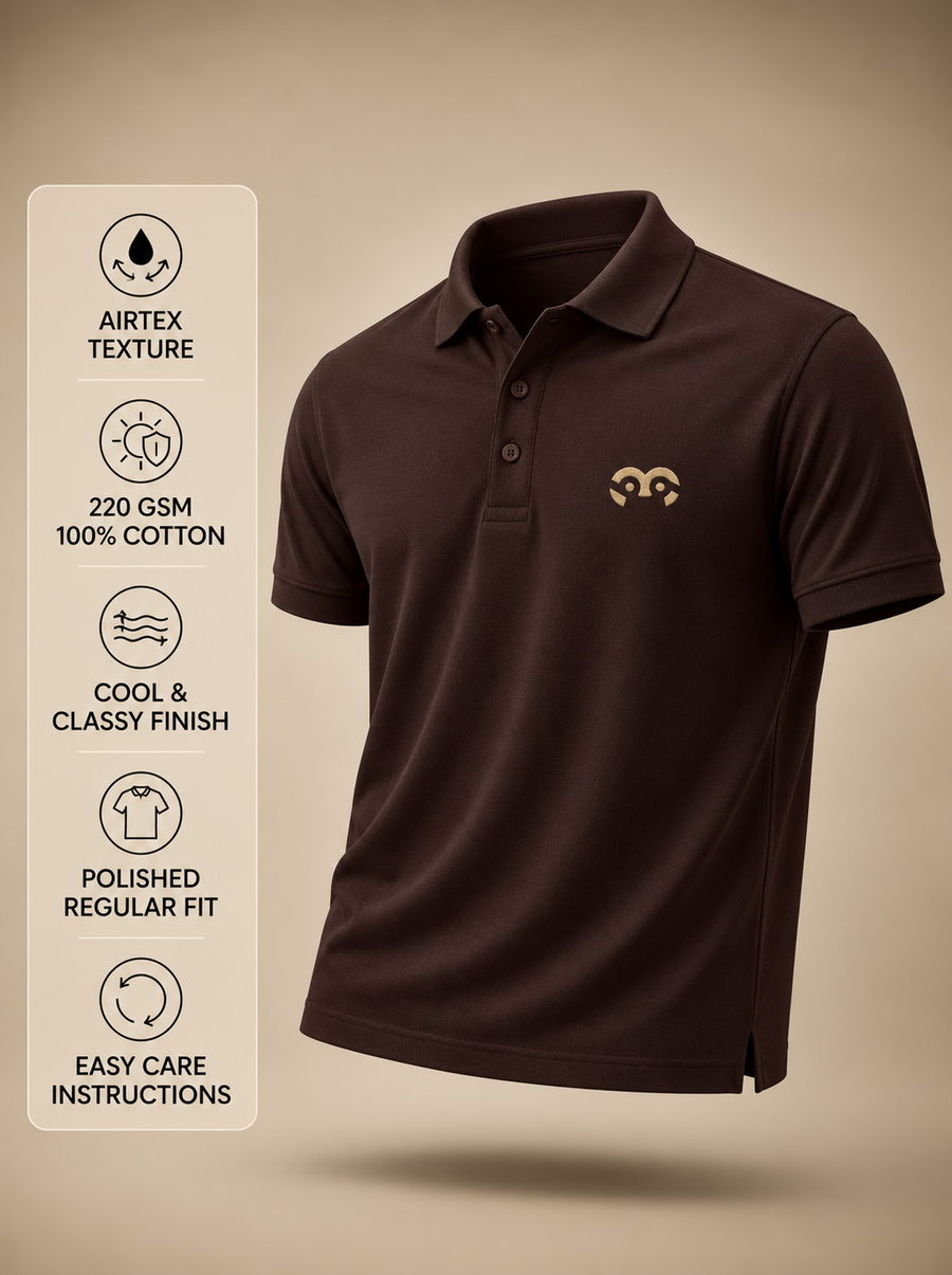 Thoughtful Fit Premium Polo T-Shirt Brown