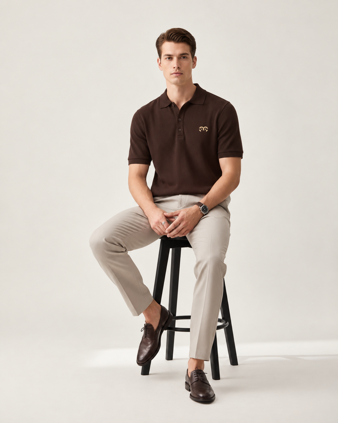 Thoughtful Fit Premium Polo T-Shirt Brown