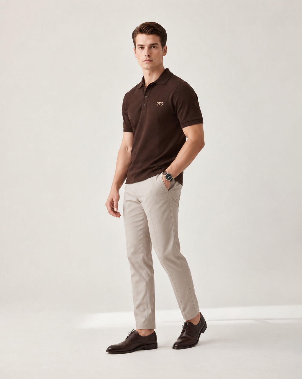 Thoughtful Fit Premium Polo T-Shirt Brown
