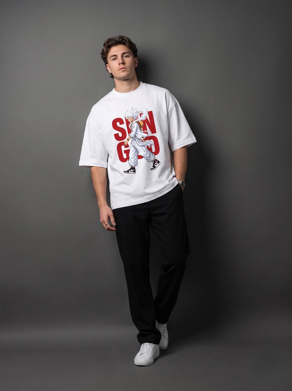 Gear 5 Luffy Anime Oversized Graphic T-Shirt