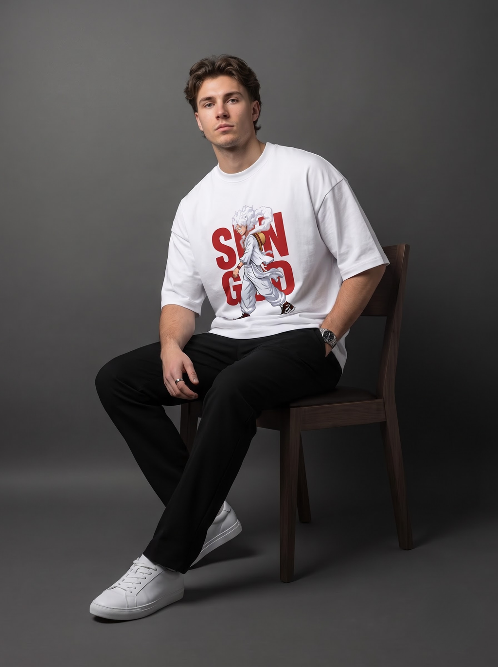 Gear 5 Luffy Anime Oversized Graphic T-Shirt