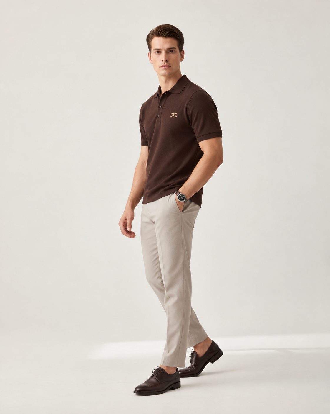 Thoughtful Fit Premium Polo T-Shirt Brown